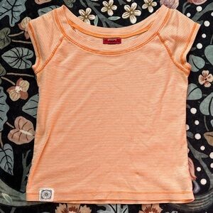 Vintage Chaps Orange Striped T-Shirt
